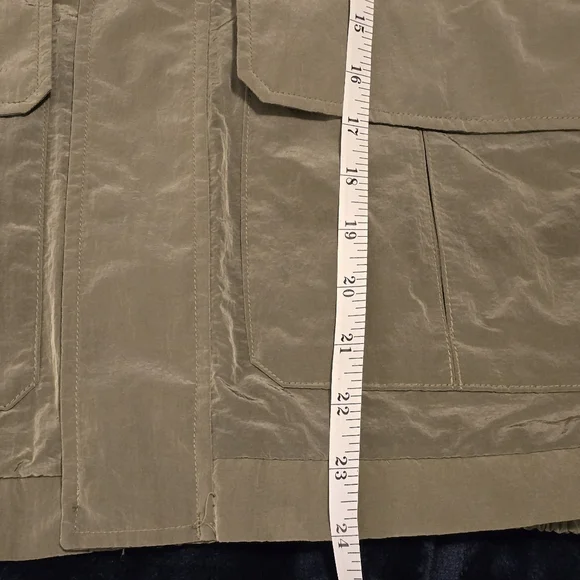 Zara Men's Olive Green Nilon Light-Weight Rain Jaket Size L - Picture 8 of 13